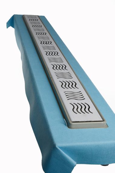 Душовий канал з горизонтальним фланцем Maxiflow Standart Line 80 см решітка "Хвиля" (4022.TY050K.080.1)