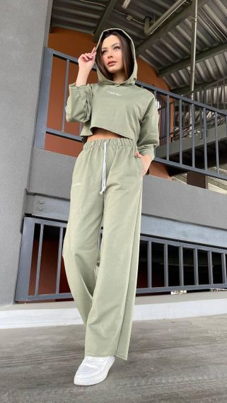 Жіночий Спортивний костюм Calvin Klein колір оливка