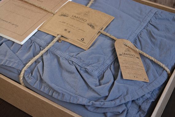 Постільна білизна Limasso Stonewashed Exclusive Ranforse 200 х 220 см Natural Grey | Зображення 2