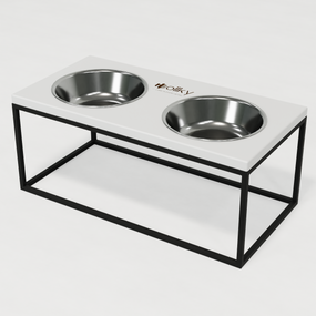 Миски на подставке для больших собак Hollky Base XL20 (2 × 1,8 л) BXL20-522620-BLWH