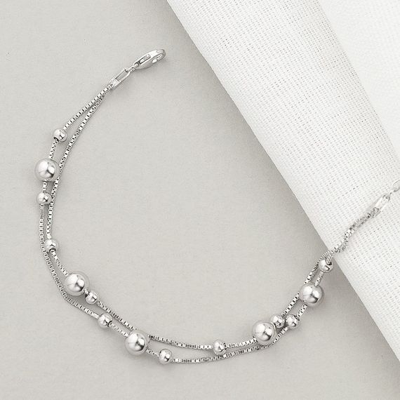 Серебряный браслет Венеция с шариками | Зображення 8
