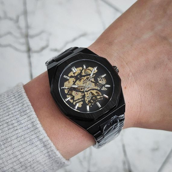Механические класические мужские часы Forsining 8198 Black | Зображення 3