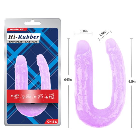 Фалоімітатор подвійний Chisa Hi-Rubber 13 Inch Dildo, фіолетовий Sex Aura | Зображення 5