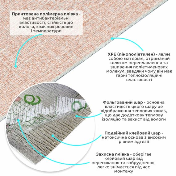 Самоклеючі шпалери 2800х500х1,5мм Бежевий меланж (D) SW-00002018 | Зображення 1