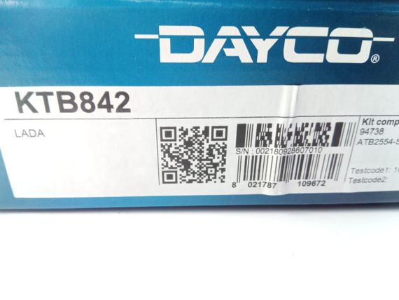 Ремінь ГРМ +ролик ВАЗ 2108 DAYCO (KTB842) к-т | Зображення 2