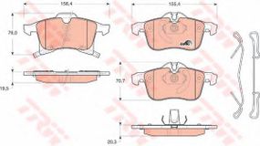 Колодка гальм. диск. OPEL ASTRA H передн. (вир-во TRW) TRW GDB1668 на VAUXHALL MERIVA Mk II (B)