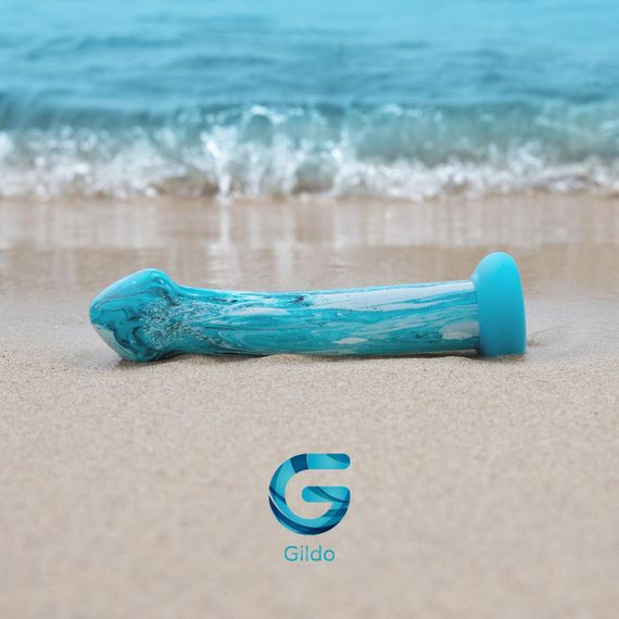 Стеклянный дилдо Gildo - Ocean Ripple Glass Dildo | Зображення 7