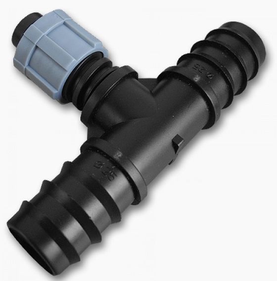 Трійник з'єднувач Bradas для трубки 16 мм х2 / крапельна стрічка 25 шт