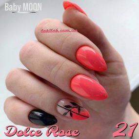 Гель-лак BABY MOON Dolce Rose №21 яркий огненно-розовый, 6 мл