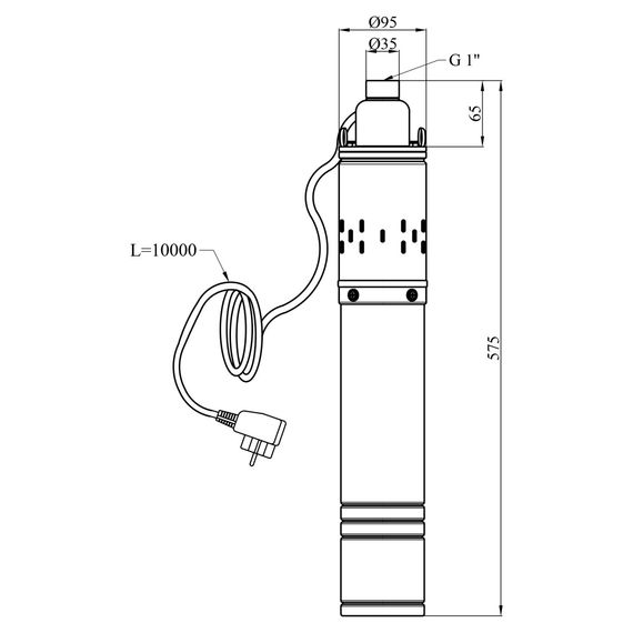 Насос глибинний шнековий Agua 4S QGD2,4-90-0,50 з вбудованим конденсатором (CV035073) | Зображення 1