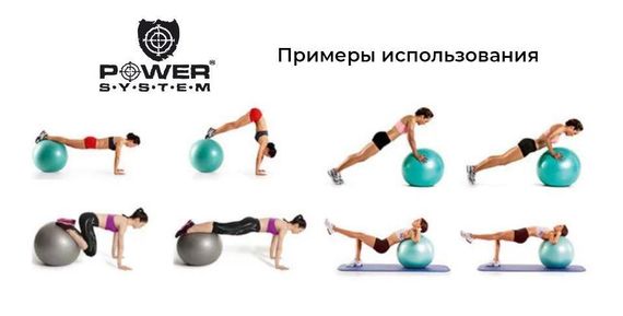 М'яч для фітнесу (фітбол) Power System PS-4012 Ø65 cm PRO Gymball Black | Зображення 2