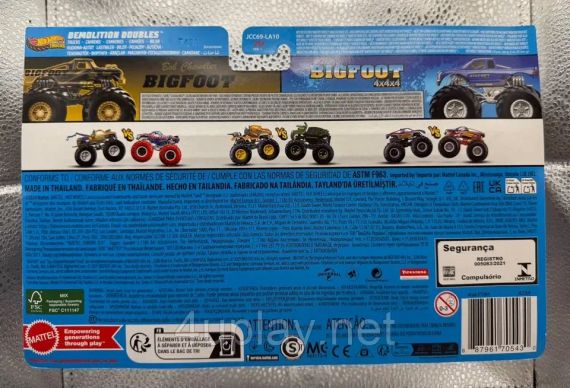 Подарунковий набір 2 монстр-траки Хот Вілс Оригінал Hot Wheels Monster Trucks Bigfoot 50th vs Bigfoot | Зображення 6