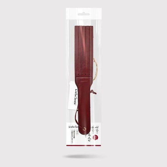 Двосторонній паддл Liebe Seele Wine Red Spanking Paddle, натуральна шкіра Sex Aura | Зображення 6