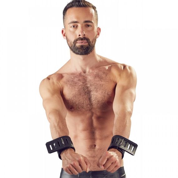 Чоловічі наручники Leather Wrist Restraints, black, S-L ZADO | Зображення 1