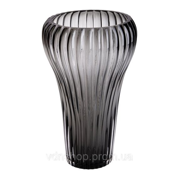 Стеклянная ваза для цветов, декоративная фигурная, серая, 27,5 см HP-1719