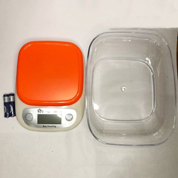 Ваги кухонні DOMOTEC MS-125 Plastic, електронні ваги, електронні ваги. PI-873 Колір: помаранчевий | Зображення 1
