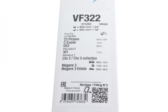 Щетки стеклоочистителя 600 400mm Renault Clio III 05-14 Megane 10- Citroen C3 09- Peugeot 301 12- 574363 | Зображення 7