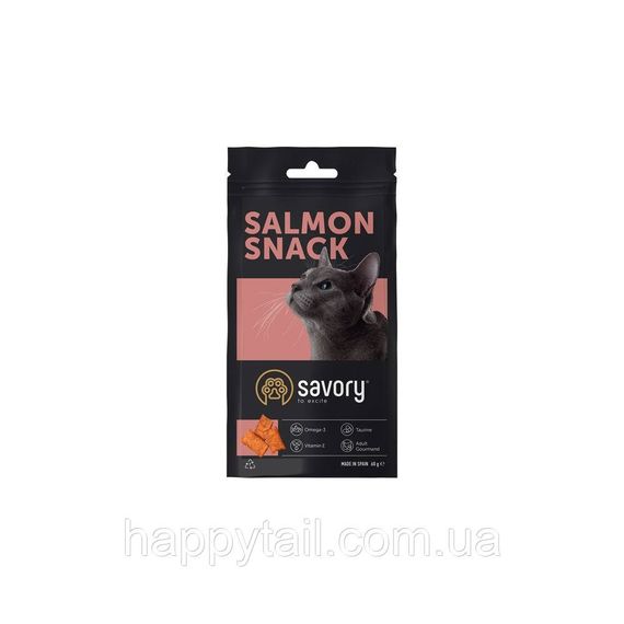 Хрумкі ласощі Savory Cats Snacks Pillows Gourmand with Salmon для дорослих вибагливих котів подушечки з лососем 60 г | Зображення 3