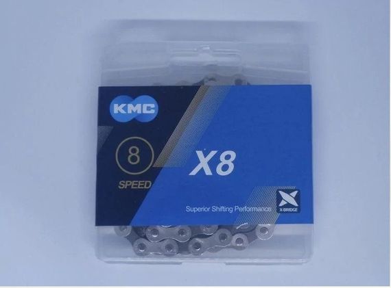 Ланцюг велосипедний KMC X8 8 швидкостей 116 ланок LT-007 без замочка | Зображення 1