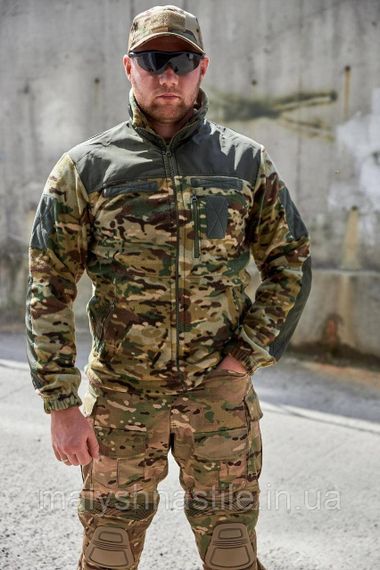 Флісова кофта мультикам з накладками Military