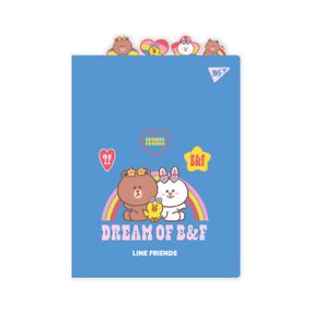 Папка-куточок з фігурними роздільниками А4 YES Line Friends 492185 23.5х32.5 см