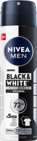 NIVEA MEN Black & White Invisible Антиперспірант-спрей, 72 години, Original 150 мл