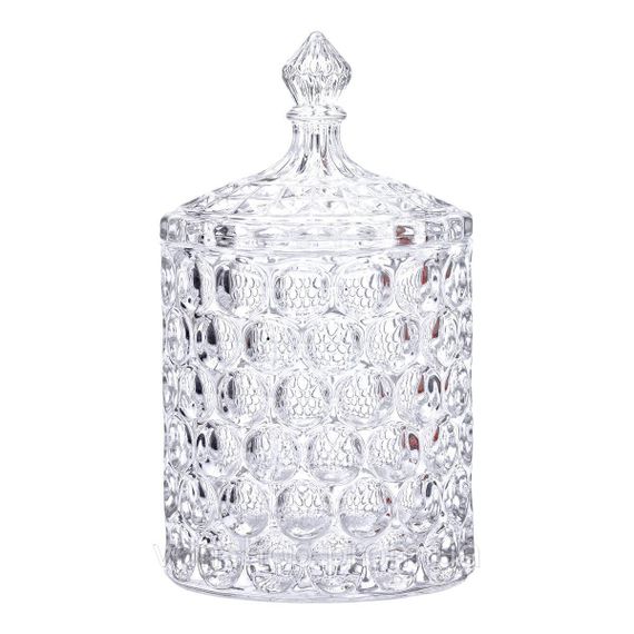 Цукерниця з кришкою Ø7.5 см ваза цукорниця кругла скляна HP-4-103 | Зображення 1