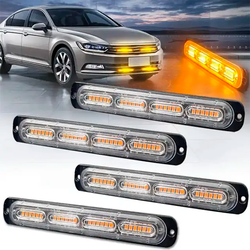 Ходовые огни стробоскоп белый жёлтый свет LED маячок на машину 4D линза 12-24В | Зображення 1