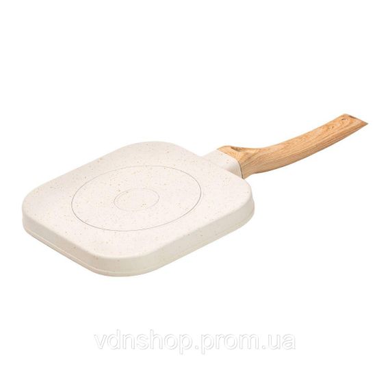 Сковорода гриль квадратна 18×18 см рифлена з гранітним покриттям бежева HP39568W | Зображення 3