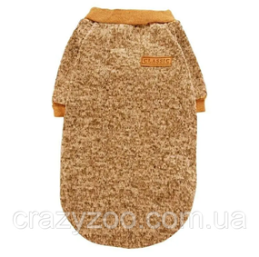 Кофта для собак и котов EcoToys Coffe XL рябая кофейная A: 39 см B: 48 см C: 29 см 7084