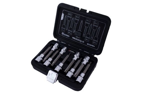 Набор бит TORX Intertool - 1/2" x T20-T60 x 100 мм (9 шт.) Storm (ET-8401)