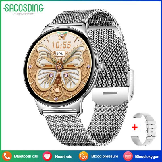 Смарт-часы женские Modfit Business Pro Silver Mesh с Амолед Экраном | Зображення 1