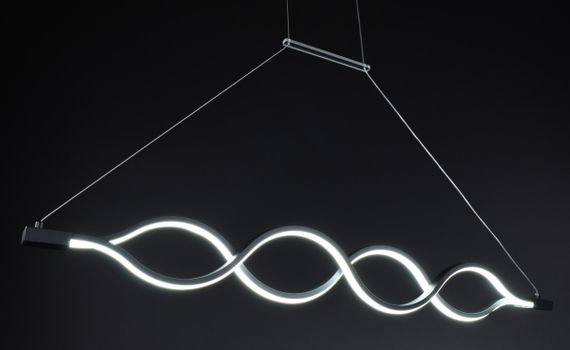 Люстра світлодіодна підвісна LED світильник для квартири на стелю лед 27443 Чорний 30-110х6х122 см. | Зображення 3