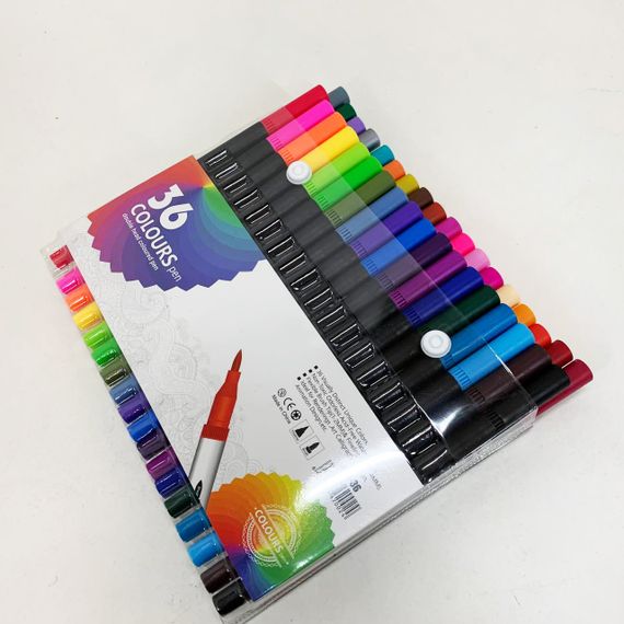 Професійний набір 36 шт двосторонніх маркерів лінер+пензель з м'якою головкою на водній основі | Зображення 5