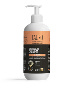 Кератиновий шампунь для шерсті собак та котів TAURO PRO LINE Ultra Natural Care Keratin & Gloss Shampoo, 400 мл