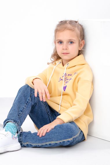 Худі для дівчинки (з капюшоном) Носи своє 110 Світло-жовтий (p-12414-182902) | Зображення 1