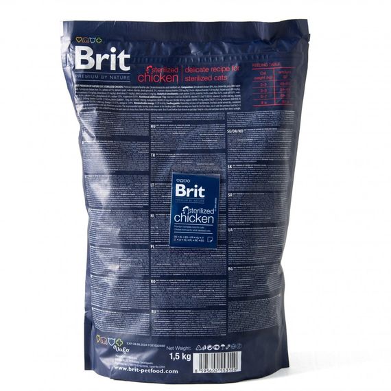 Корм сухий Brit Premium by Nature Cat Sterilised для стерилізованих котів з куркою 1,5 кг | Зображення 2
