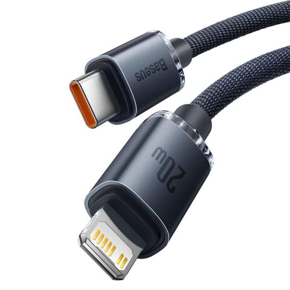 Кабель Baseus Crystal Shine Series Fast Charging Data Cable Type-C to iP 20W 1.2m Black | Зображення 1