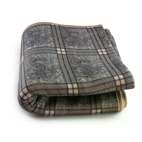 Электропростынь Electric Blanket 150×120 см с подогревом, серая клетчатая
