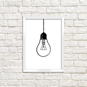 Постер в рамке Лампочка 15x21 см, A5 (WMT5_ART063_WH)