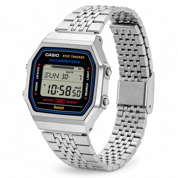 Чоловічий годинник Casio ABL-100WE-1A з Bluetooth та крокоміром у ретро стилі