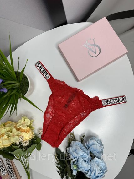 Трусики мереживні танга Victoria's Secret зі стразами, бразиліана Вікторія Сикрет
