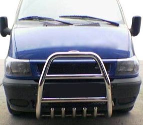 Кенгурятник QT007 (2000-2006, нерж.) для Ford Transit