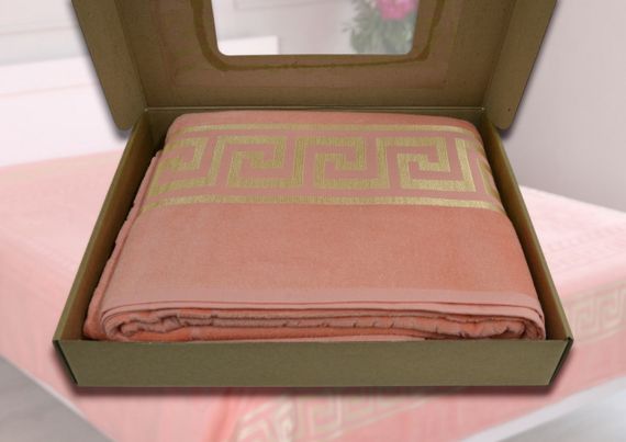 Махрове покривало 200х215см (Піке) Персикове | Зображення 4