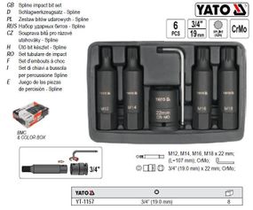 Набор насадки ударние 3/4" SPLINE 6 штук YATO-1157