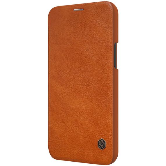 Шкіряний чохол (книжка) Nillkin Qin Series для Apple iPhone 12 Pro Max (6.7") Коричневий | Зображення 2
