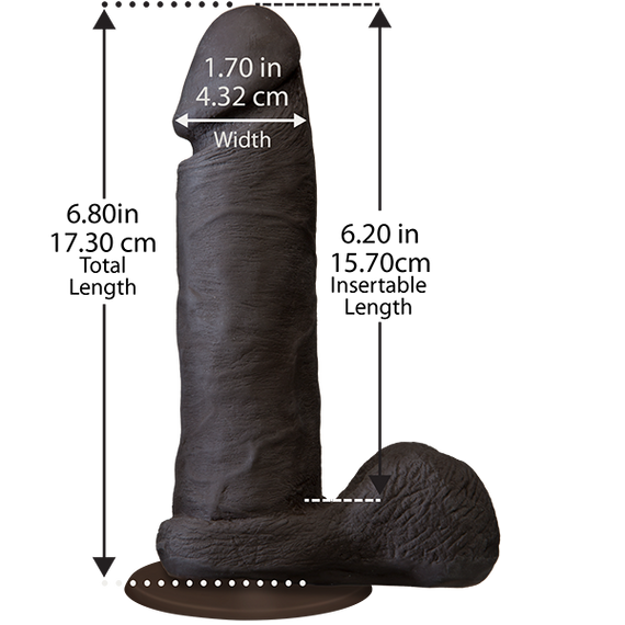 Фалоімітатор Doc Johnson The Realistic Cock 6 inch Black - ULTRASKYN, Vac-U-Lock, діаметр 4,3 см | Зображення 1