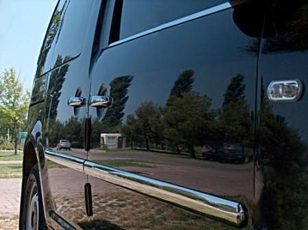 Накладки на молдинги (4 шт, нерж) MAXI база, Carmos - Турецька сталь для Volkswagen Caddy 2004-2010 рр