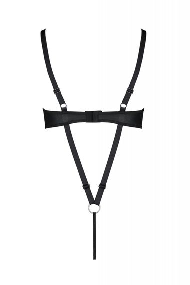 Боді з екошкіри Passion Celine Body 4XL/5XL black, з доступом, відкритий, 6XL/7XL | Зображення 3