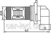Світлодіодна Автолампа HB3 (9005), 22W (620Lm) WHITE 6000K 12PCS 1W SAMSUNG + 2PCS 5W CREE + Лінза | Зображення 1